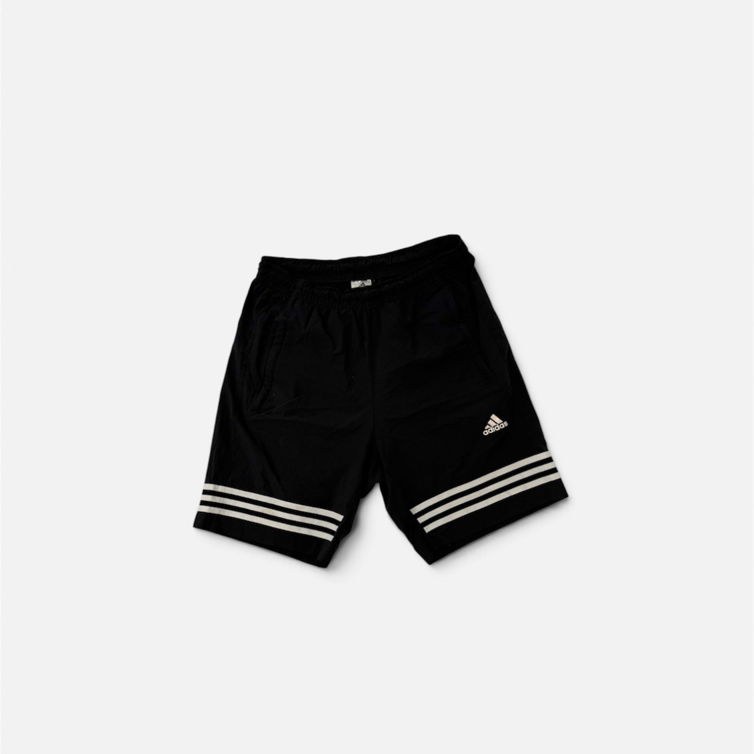 Adidas Αθλητική Βερμούδα Μαύρη με Λευκές Ρίγες